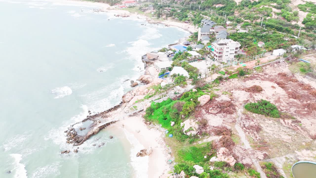 Aerial View Of The Beautiful Coastline With Sandy Beaches.