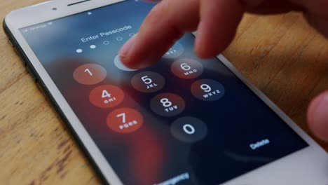 entering a passcode on a smartphone