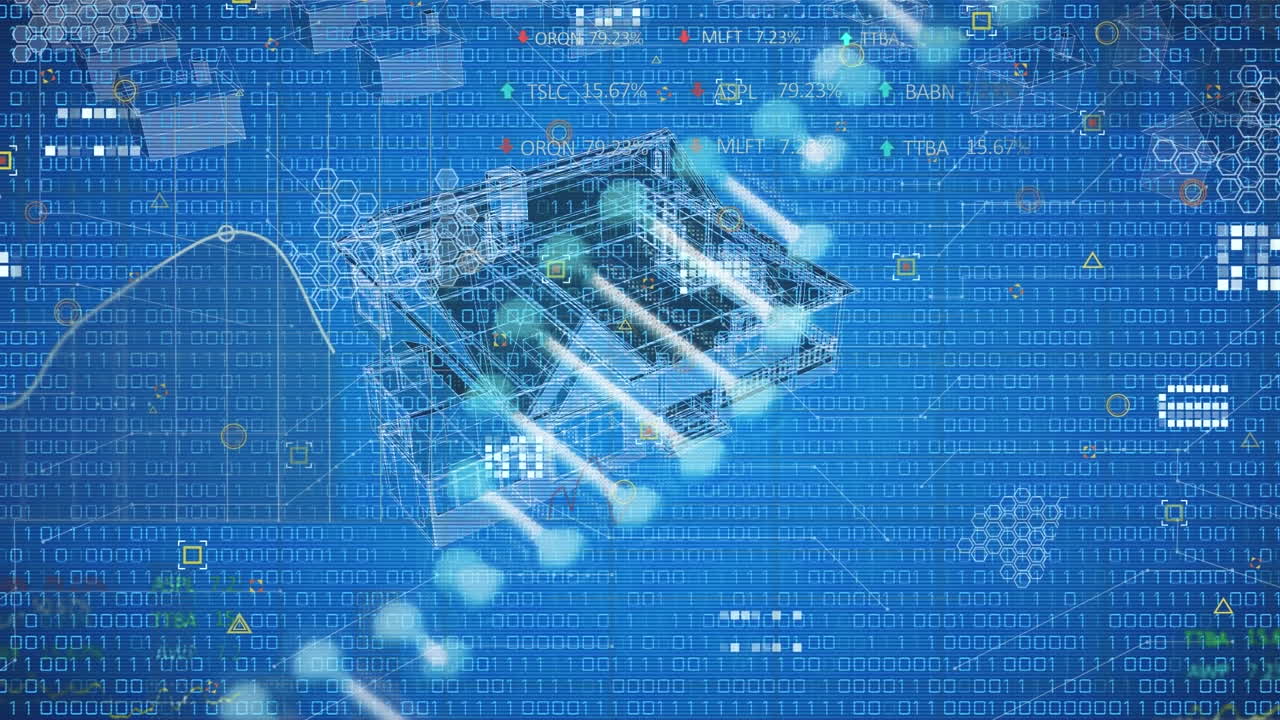 Animation of network of connections with globe and world map