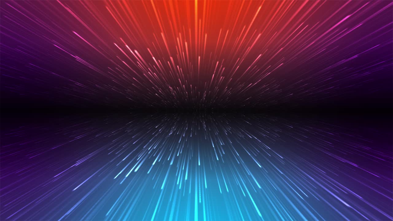 Animation of glowing colorful red blue and purple flowing lines