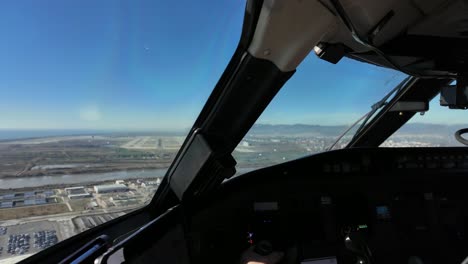 inside an airplane cockpit view