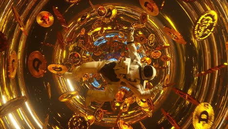 astronaut in a bitcoin tunnel