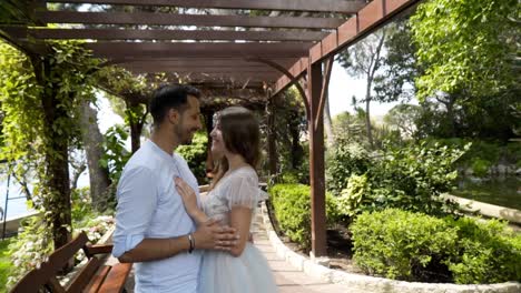 couple in a romantic garden