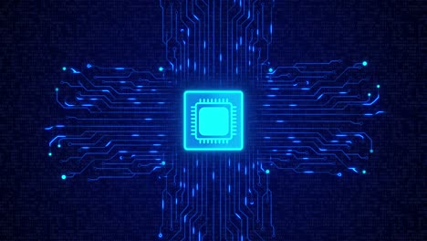 4k hud security processor unit printed circuit board technology loop background central processing