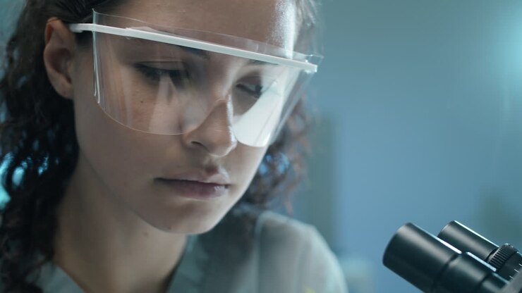 Bióloga Realizando Pesquisa de Plantas em Laboratório