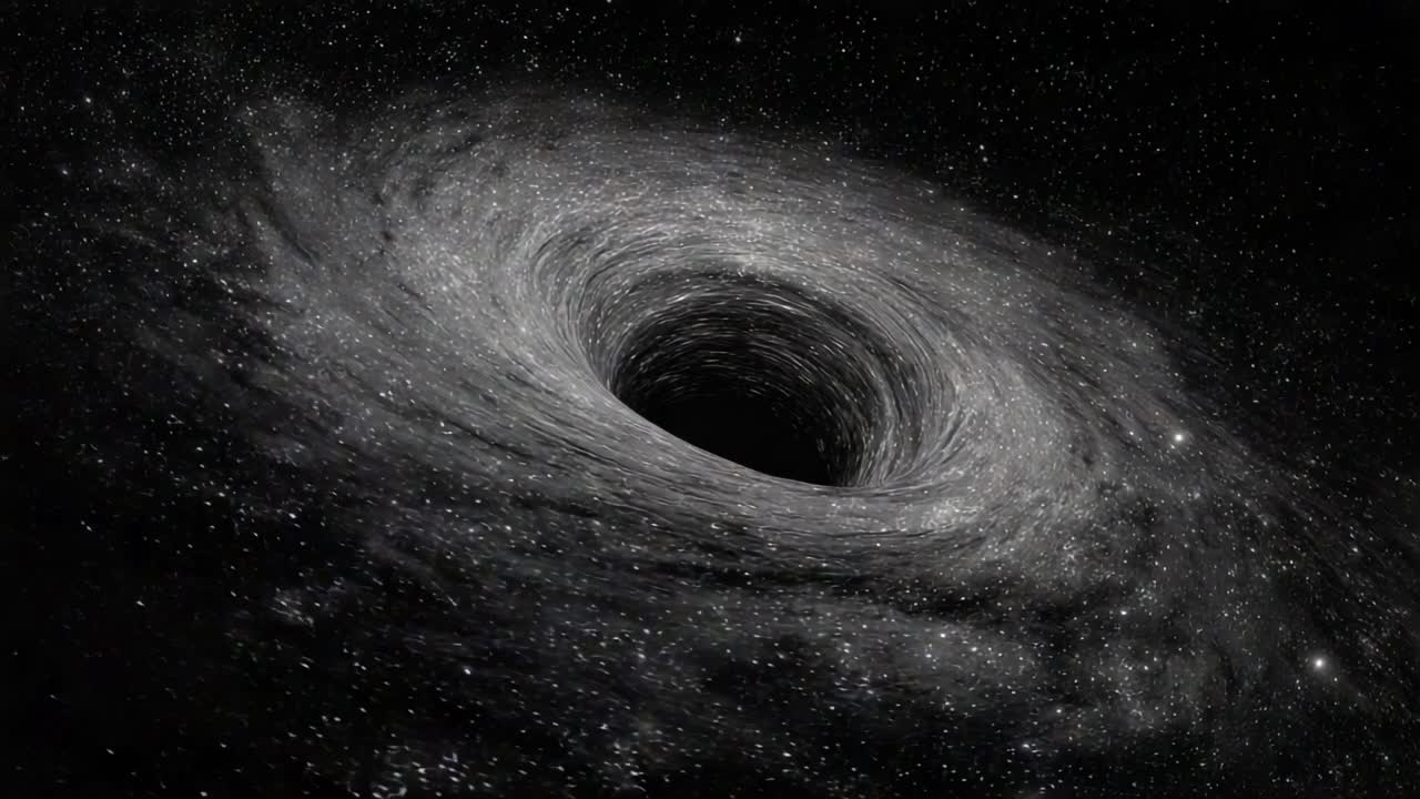 A Spectacular View of a Black Hole: Witnessing the Cosmic Phenomenon of Space's Darkest Mystery, Its Infinite Depth and Gravitational Pull Captivating the Universe