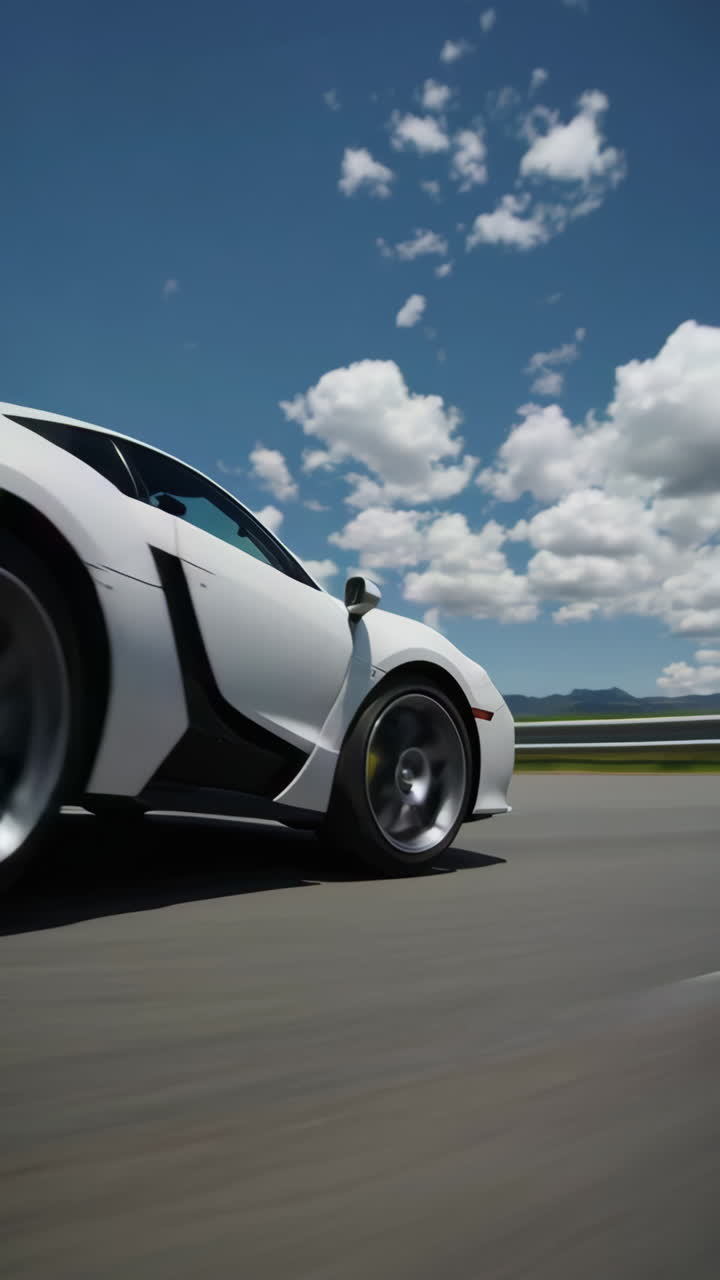 White Sports Car on a Highway