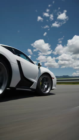 white sports car on a highway