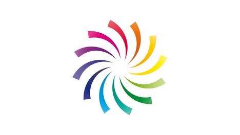 abstracto ruedo de arco iris de velocidad variable animado, concepto de energía verde y palas de viento