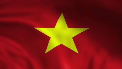 national flag of vietnam waving background animation wrinkled and creased silken