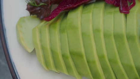 sliced avocado with vegetables