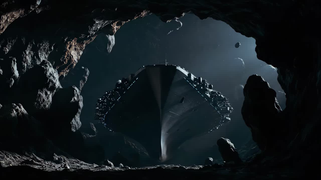 Spaceship Hidden in a Mysterious Cave