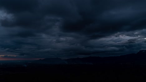 dramatic sunset in nausori highlands on viti levu in fiji, day to night timelapse