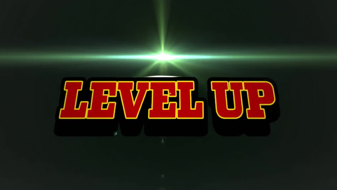 animación digital de usted ganar texto sobre rojo y puntaje alto contra la explosión azul sobre fondo negro