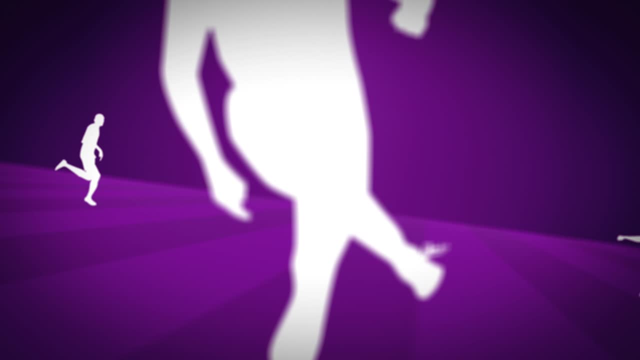 jugador de fútbol personas silueta amarilla [ bucle ]