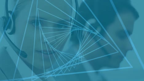 animación de conexiones y procesamiento de datos sobre personas de negocios