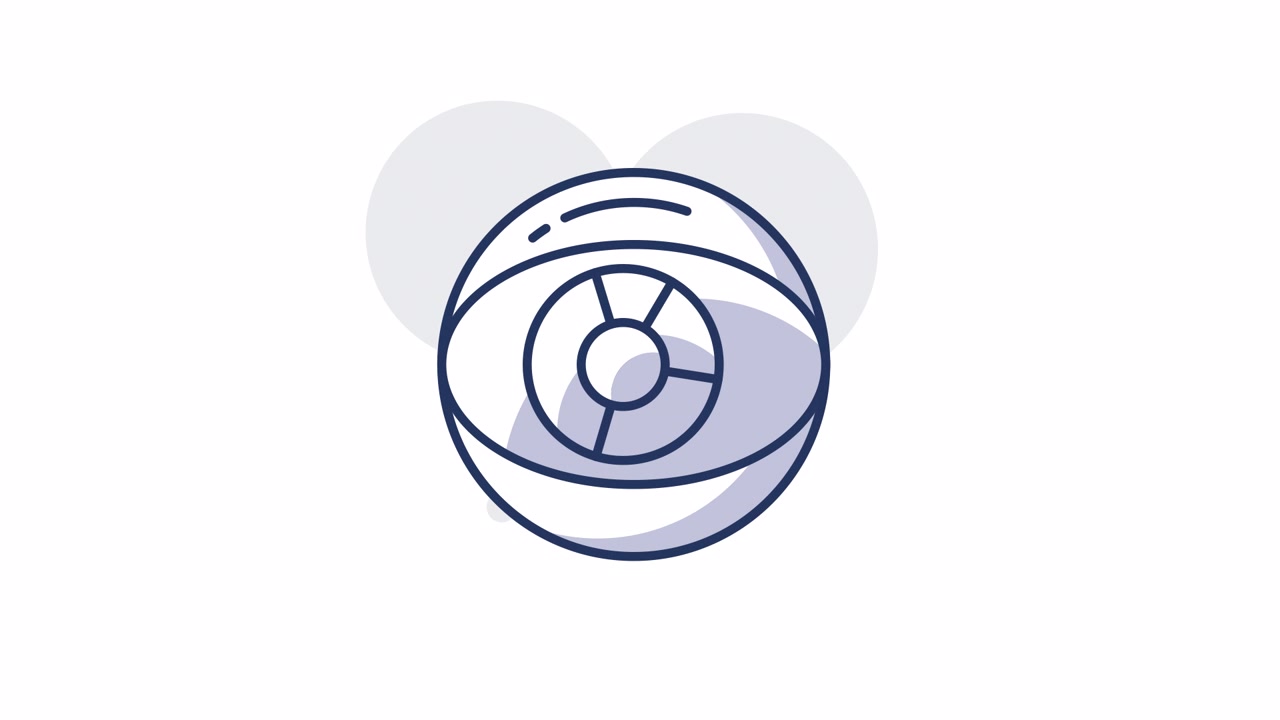 Animated Eye Icon with Data Pie Chart Animation