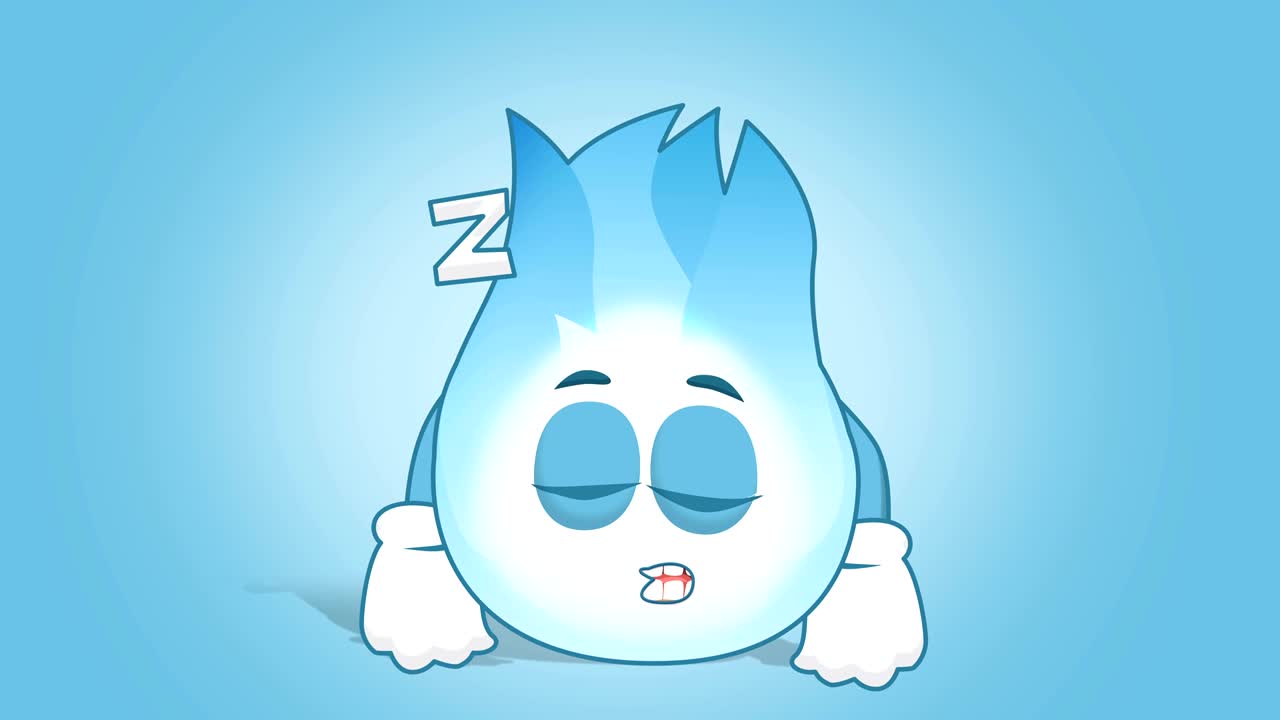 만화 가스 불꽃 잠, 휴식, 얼굴 애니메이션 알파 매트