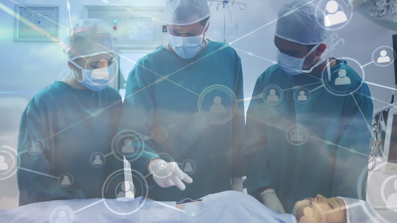 다양한 남성과 여성 의사의 연결 네트워크의 활성화