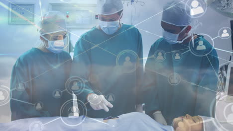 animación de la red de conexiones entre diversos médicos y médicas