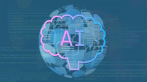 animación de todo el procesamiento de datos en todo el mundo con íconos