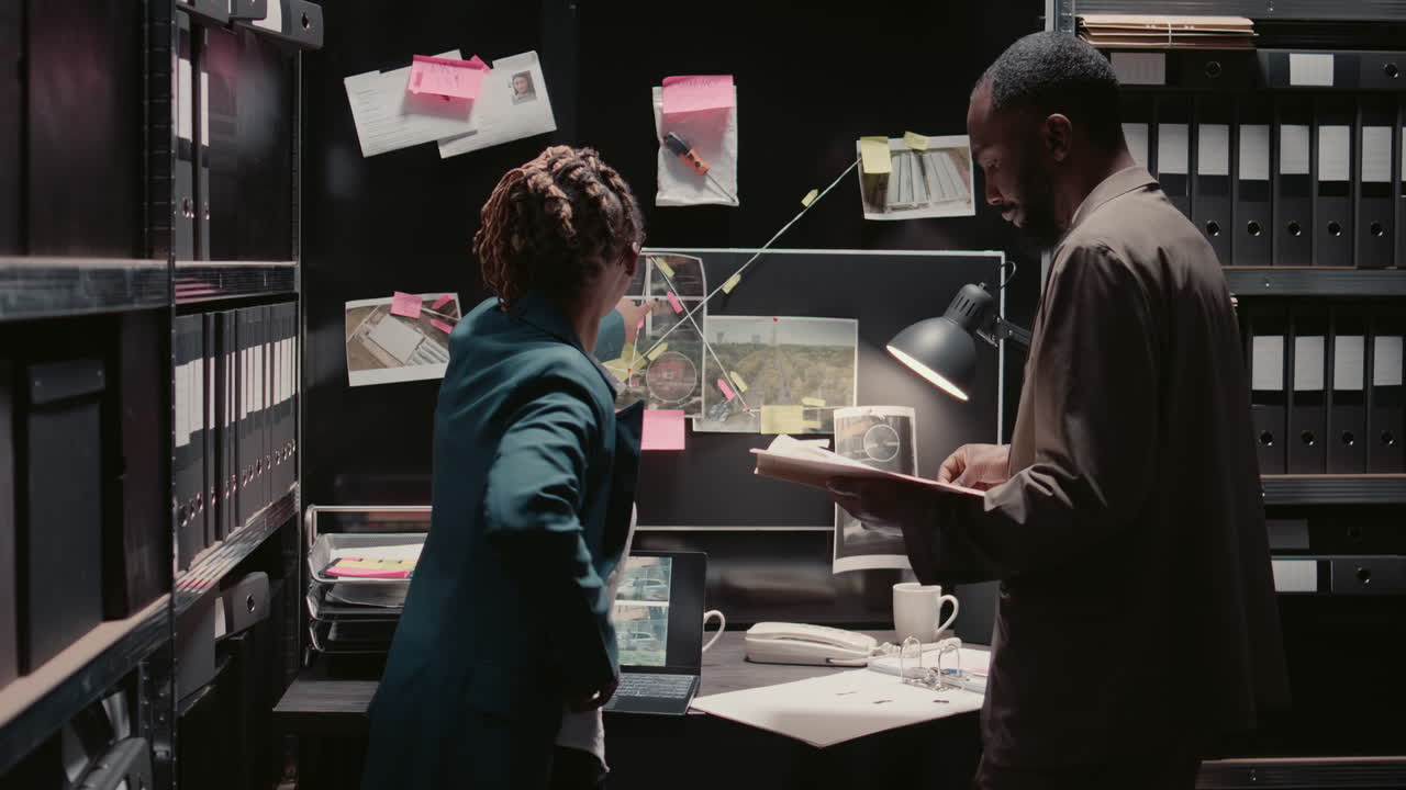 Detectives Investigating a Crime Scene