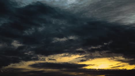 sunset above clouds timelapse before storm