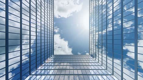 business concept of office buildings and skyscrapers with many offices, loop