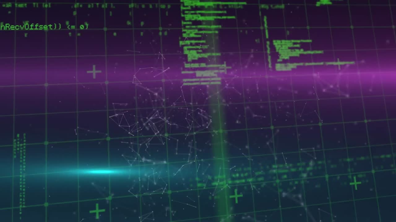 animación del procesamiento de datos informáticos a través de la red