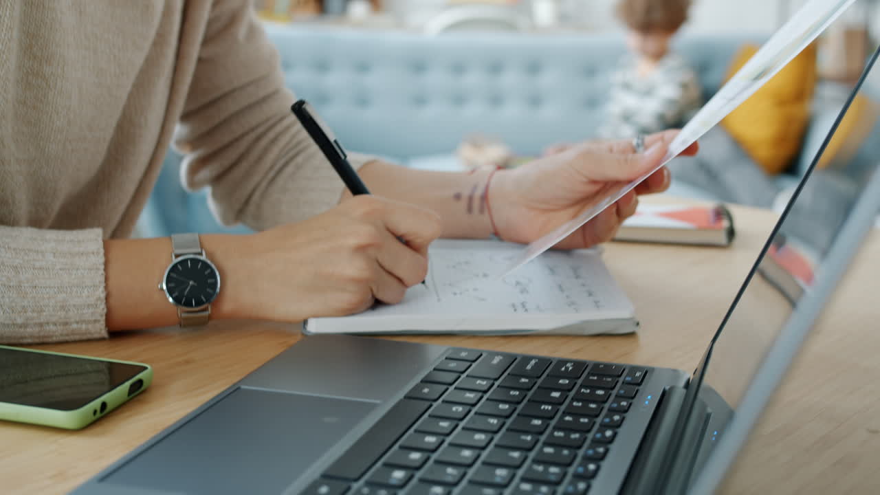 Woman working from home