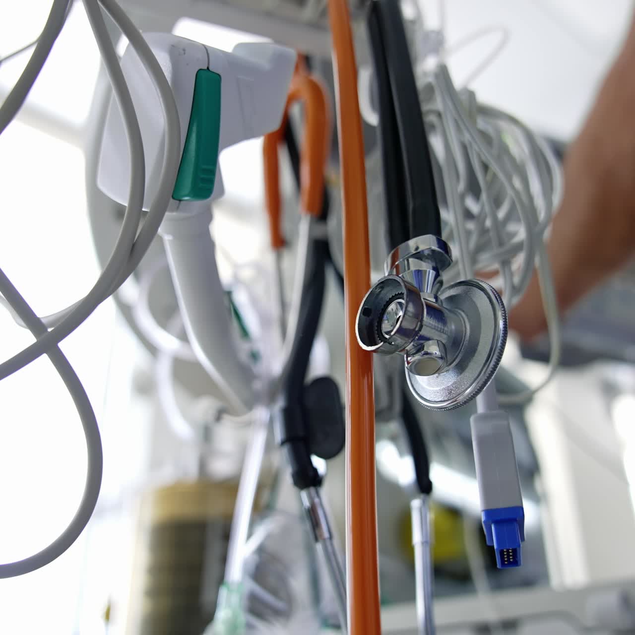 Modern medical device for artificial lung ventilation. Anaesthesia machine ventilator to support patient's life in the operating room