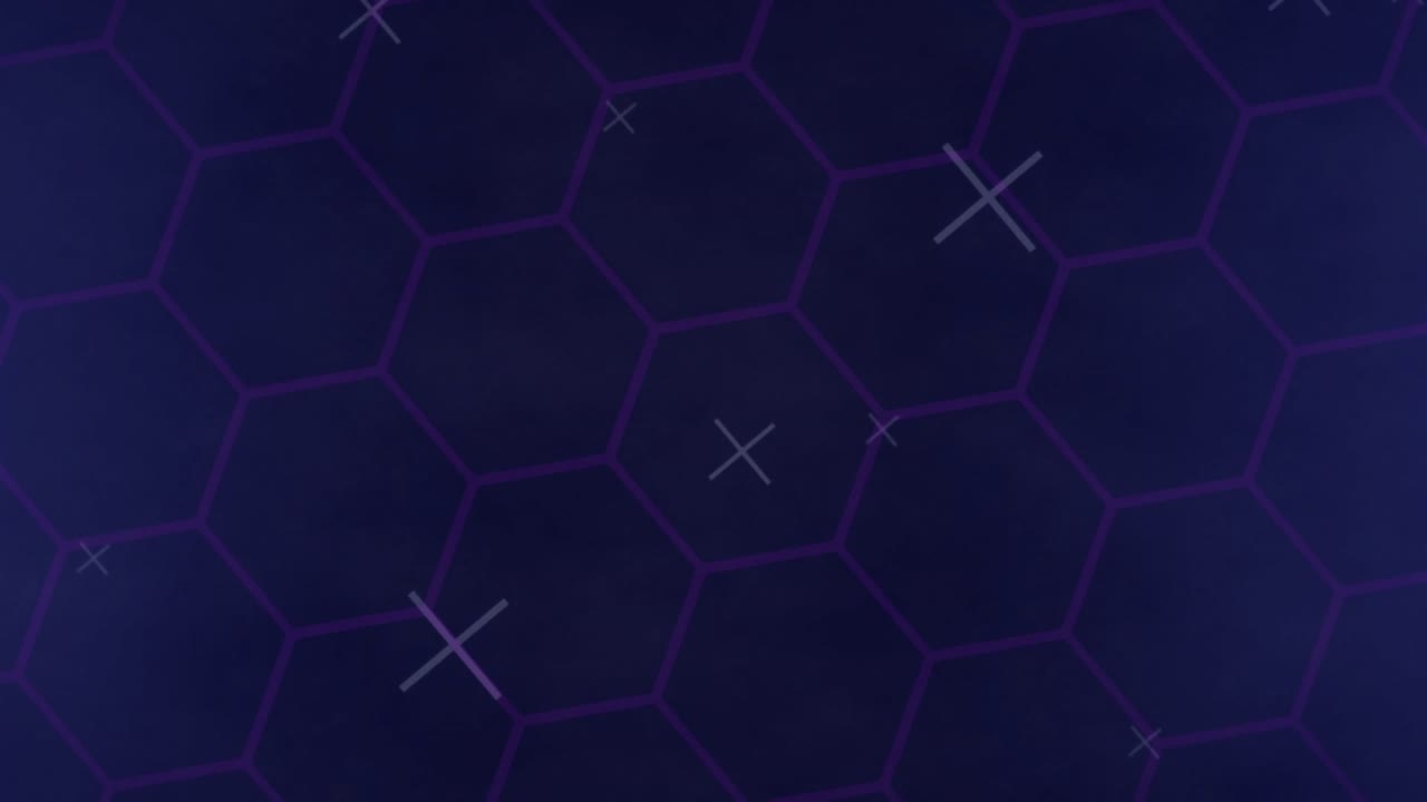 After blank hex grid reaction icons fading in drifting inward, counters updating to show engagement