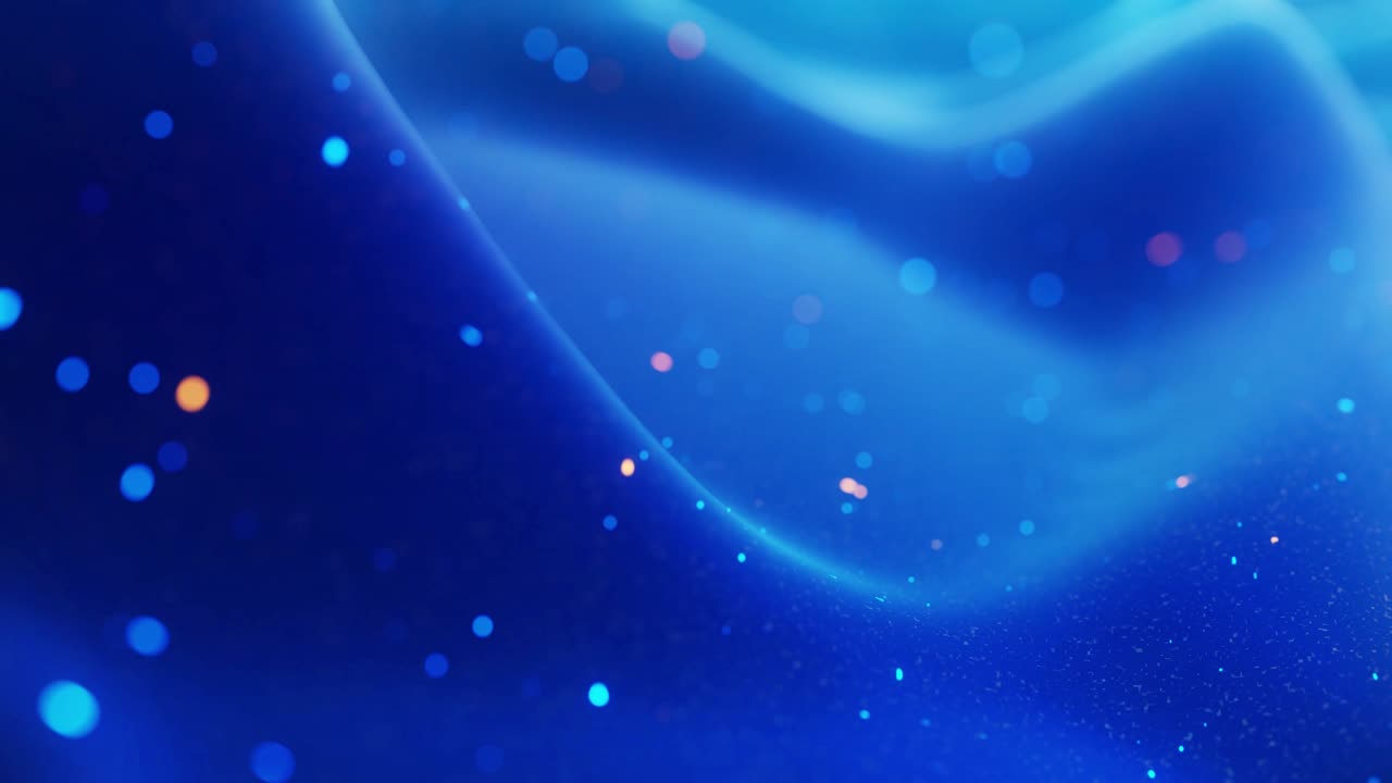 fantastical festive blue bg. Stylish abstract looped background, waves move on matt surface like landscape made of liquid blue wax with sparkles. Beautiful soft background with smooth animation 4k