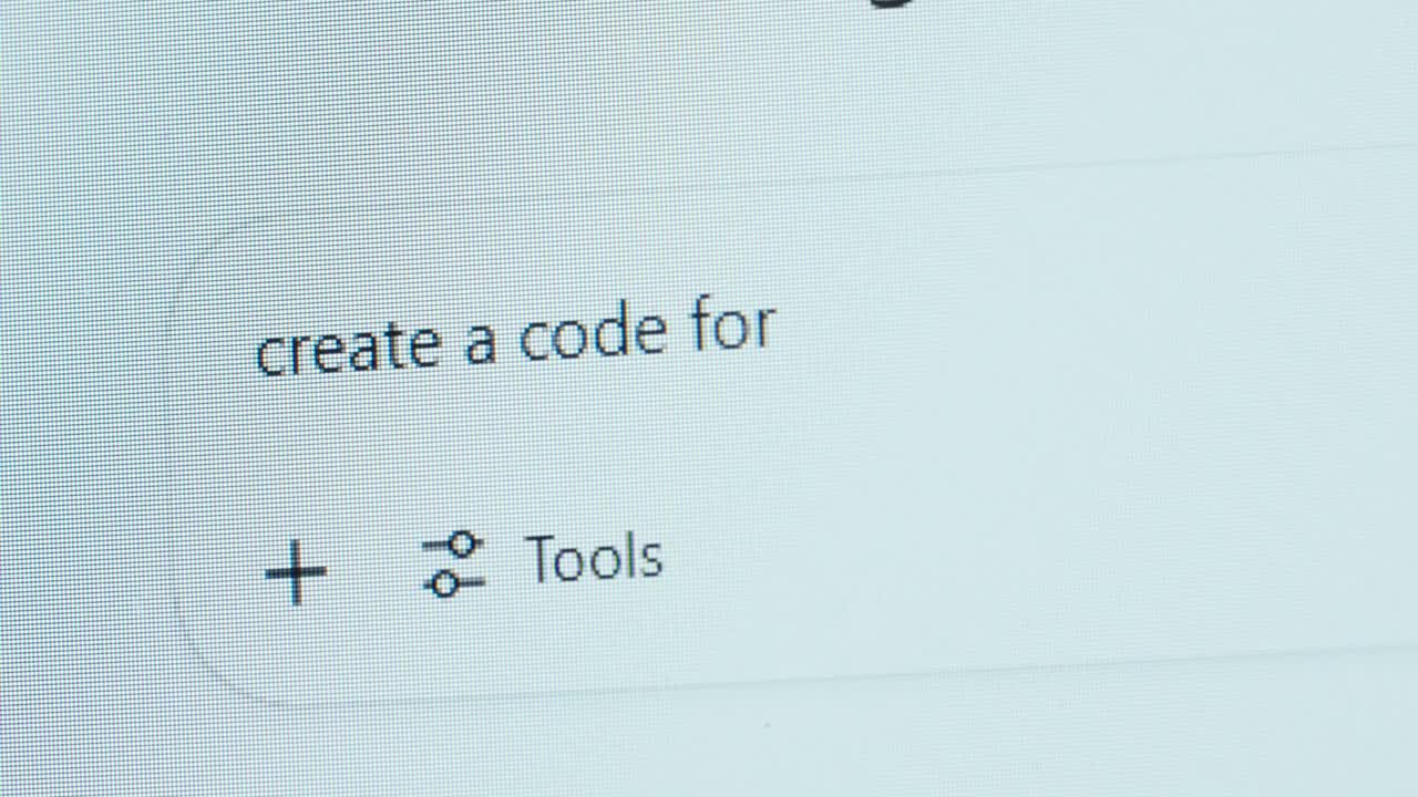 A user types “create a code for” into an AI chat interface, highlighting how artificial intelligence assists in programming and software development