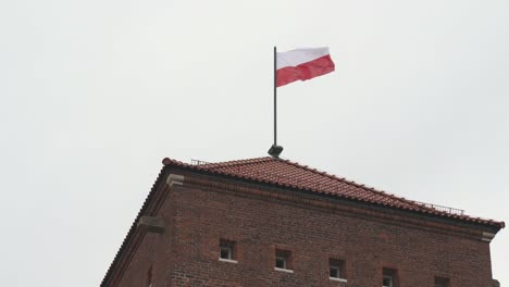 royal wawel castle and gothic cathedral in krakow, poland, with sandomierska and senatorska towers, polish flag on the tower