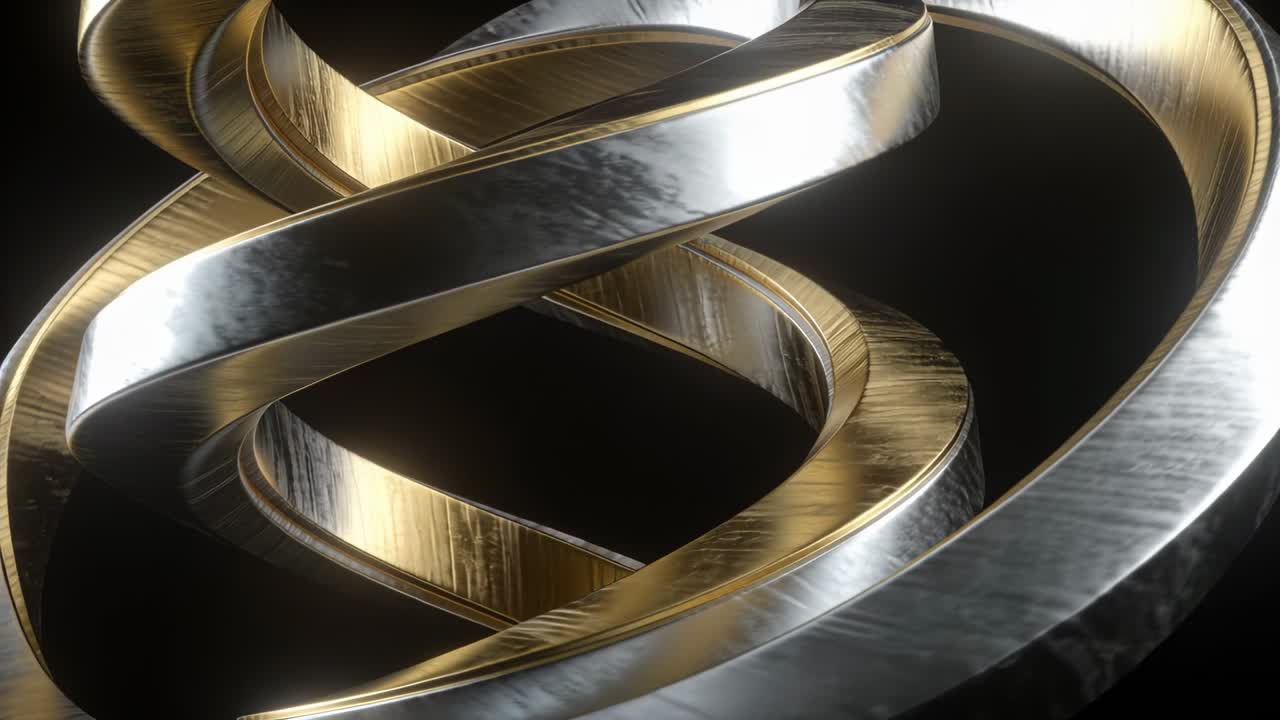 Video verticale: Telecamera che si apre mostrando una spirale bicolore che ruota, rivelando un vuoto a forma di diamante in studio