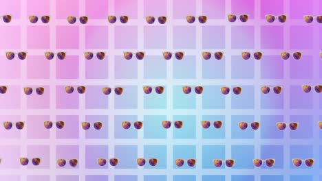 Animation-of-glasses-over-pink-checked-background