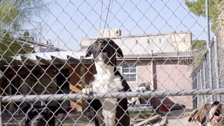 Barking Dogs in Hispanic Neighborhood in Downtown El Paso, Texas