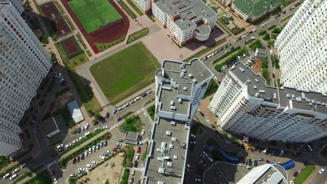 aerial view of infrastructure residential area in modern city