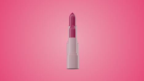 pink color lipstick rotates slowly in air