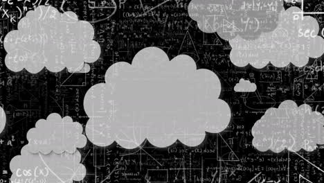 animation of clouds over math formulas on black background