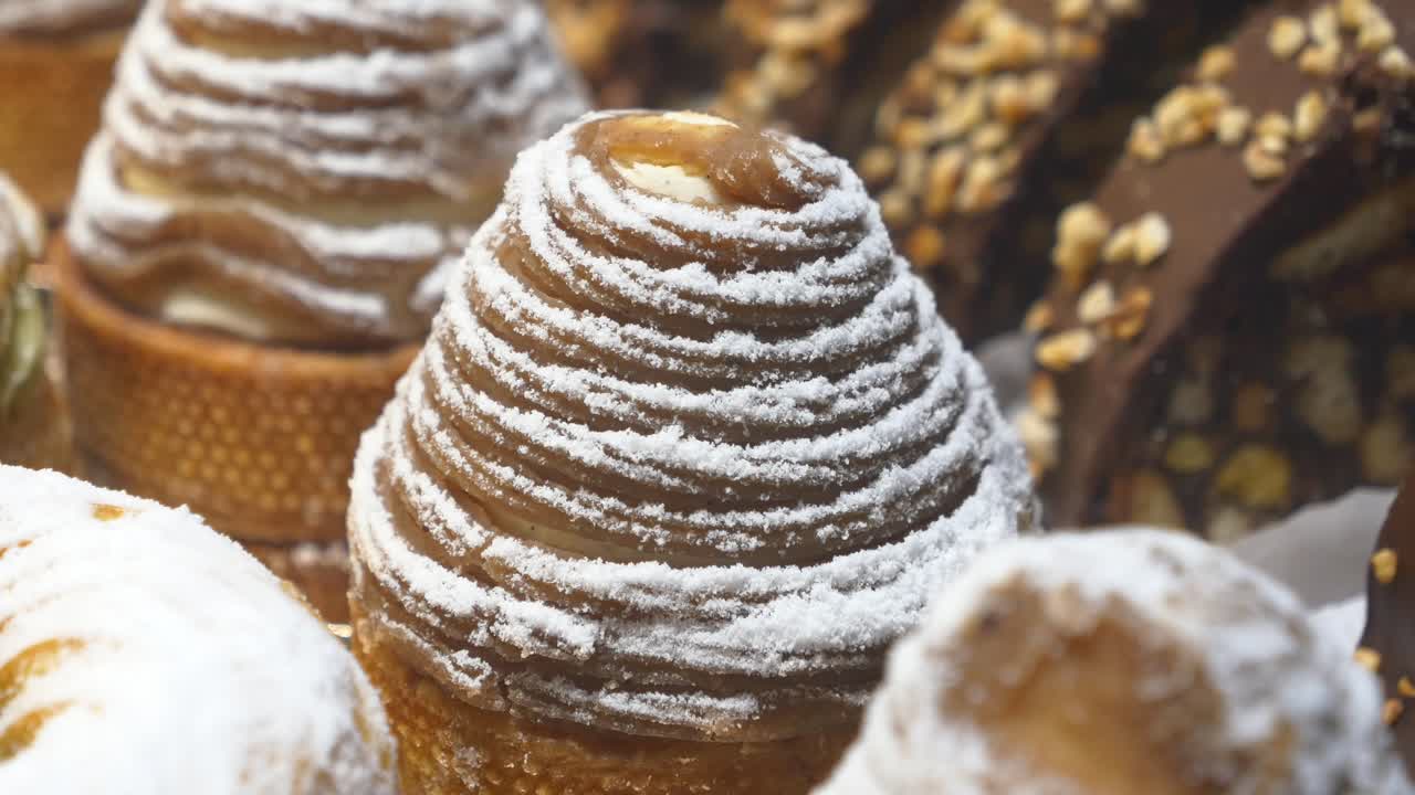 Close-up of delicious pastries