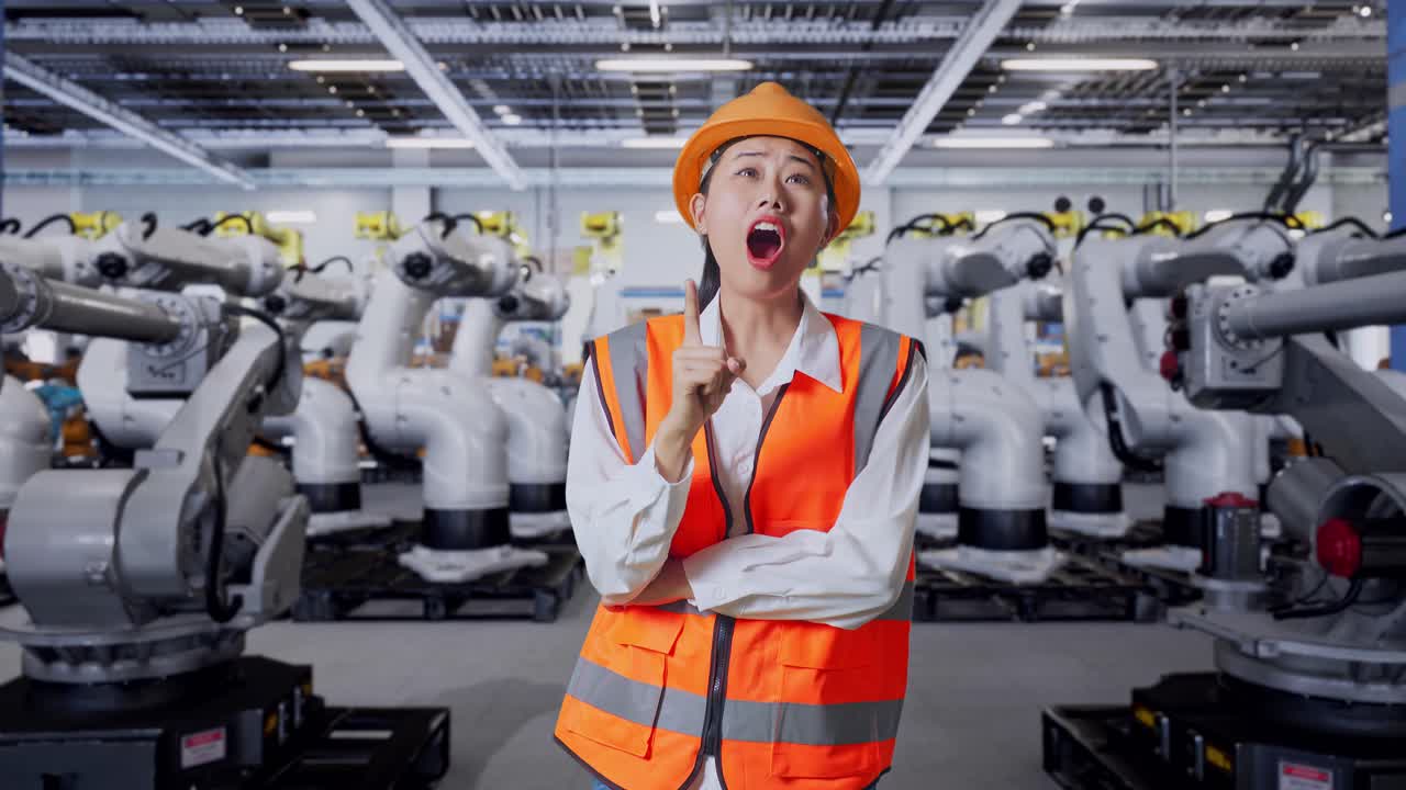 공장에서 일하는 여성 엔지니어