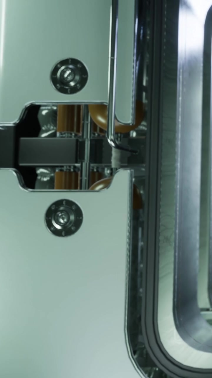 Display of metal shelves in a modern storage area during daylight hours