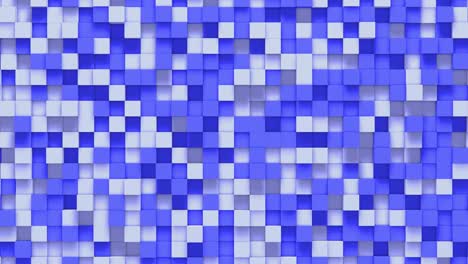 cubo de caja pequeña azul fondo geométrico aleatorio. ilustración de mosaico de píxeles cuadrados abstractos. fondo de bloque de tierra. diseño fractal de fantasía. arte digital. bucle de animación 3d de 4k