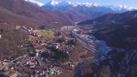 mountain village aerial view