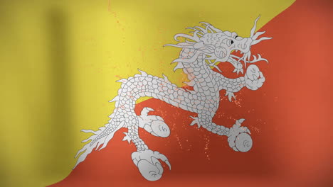 animation of fireworks over flag of bhutan