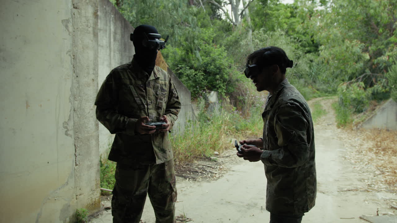 Military Drone Pilots Celebrate After Hitting Target With Bombs During War
