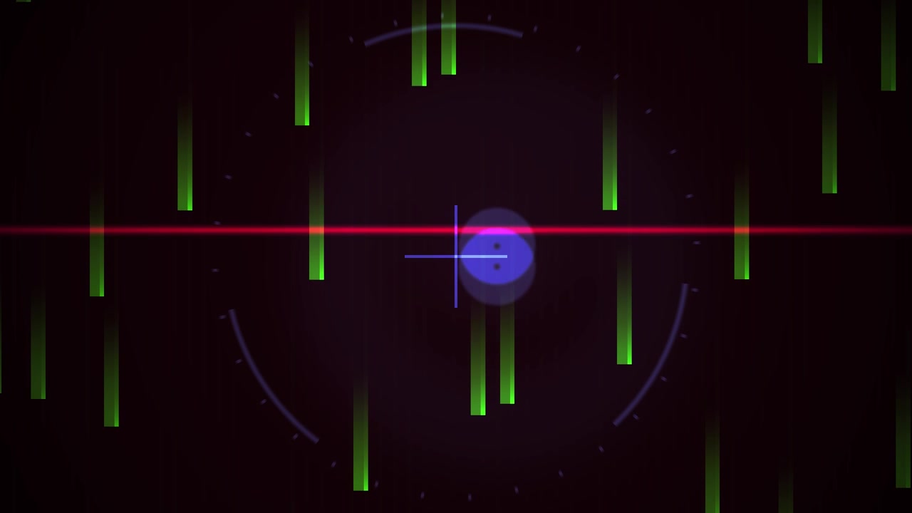 Digital HUD Interface with Falling Green Data Streams and Scanning Laser