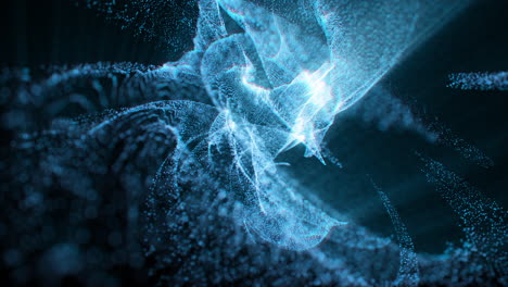 abstract blue wave particles, 3d rendering.